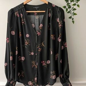 Black & Floral Blouse